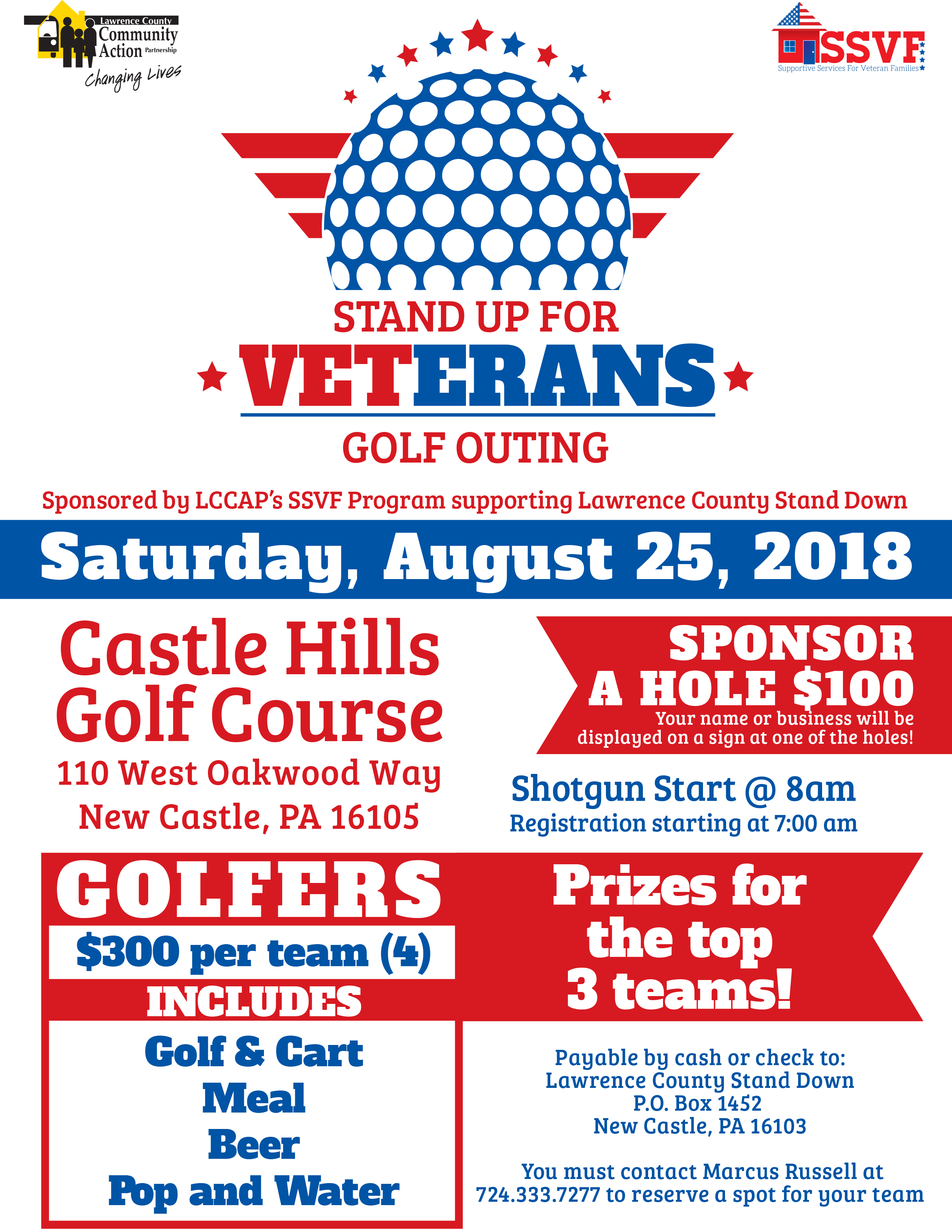 Golf Outing, New Castle, Pennsylvania, Veterans, Help