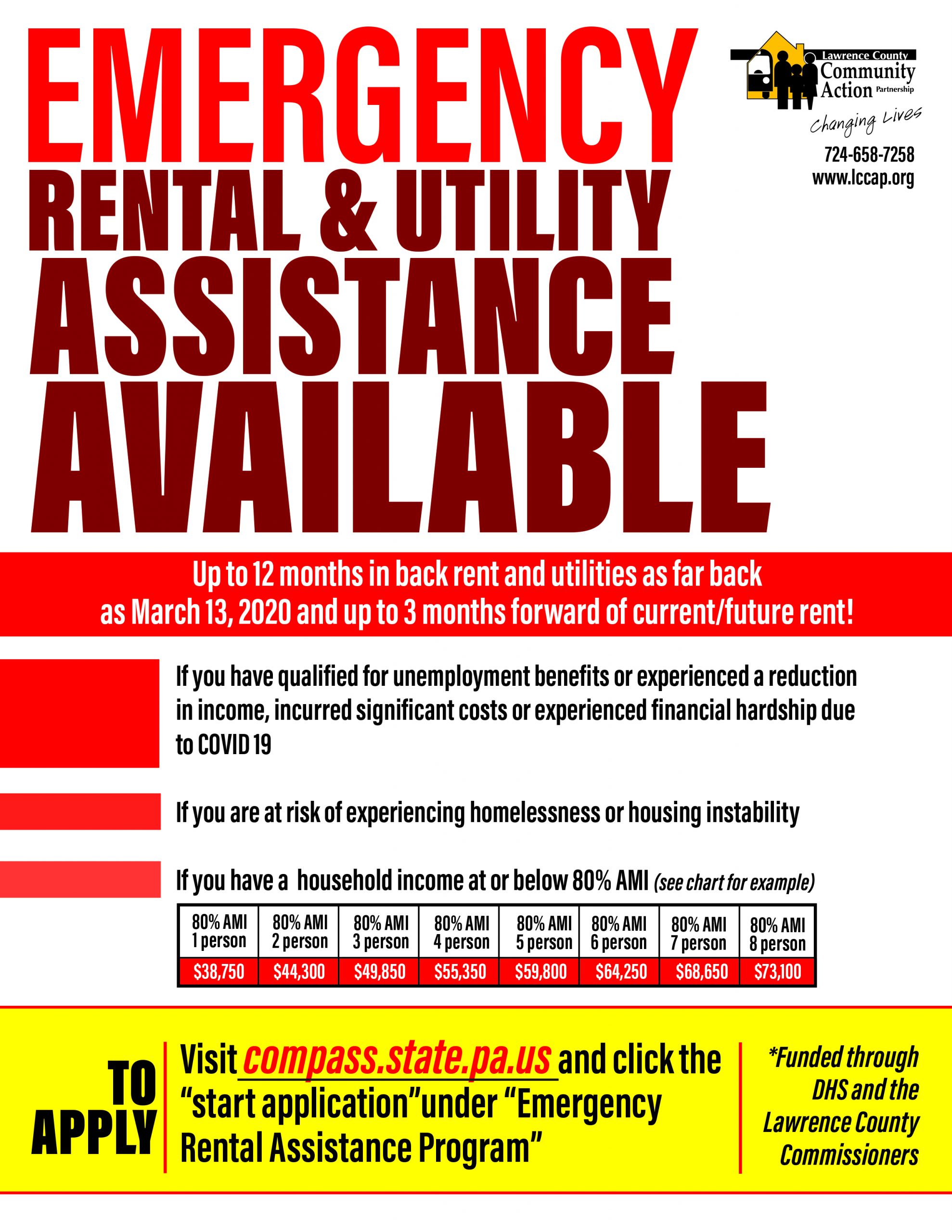 Emergency Rental Assistance Available! Lawrence County Community